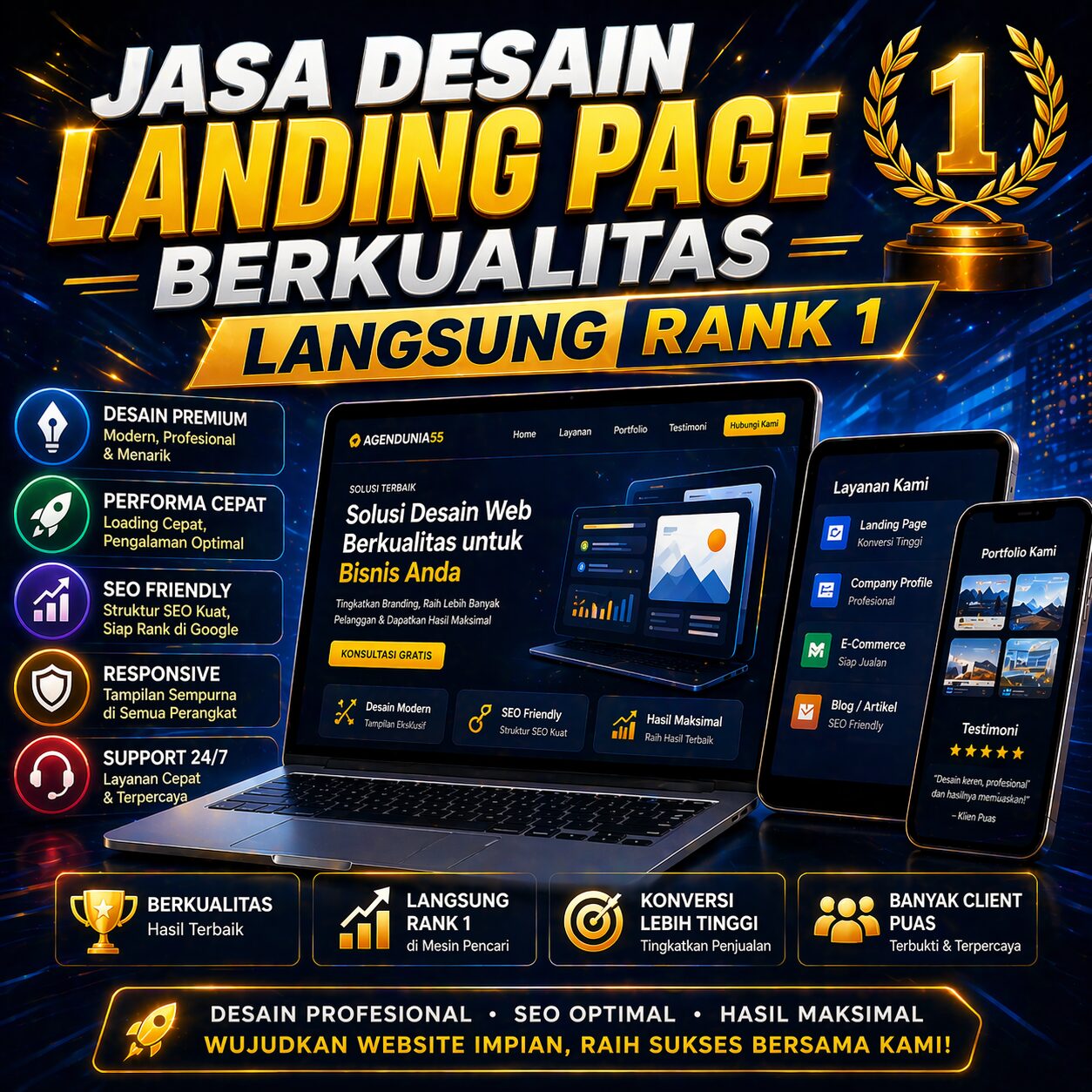 Landing Page yang Membantu Calon Klien Memahami Nilai Waktu dalam Proses Desain